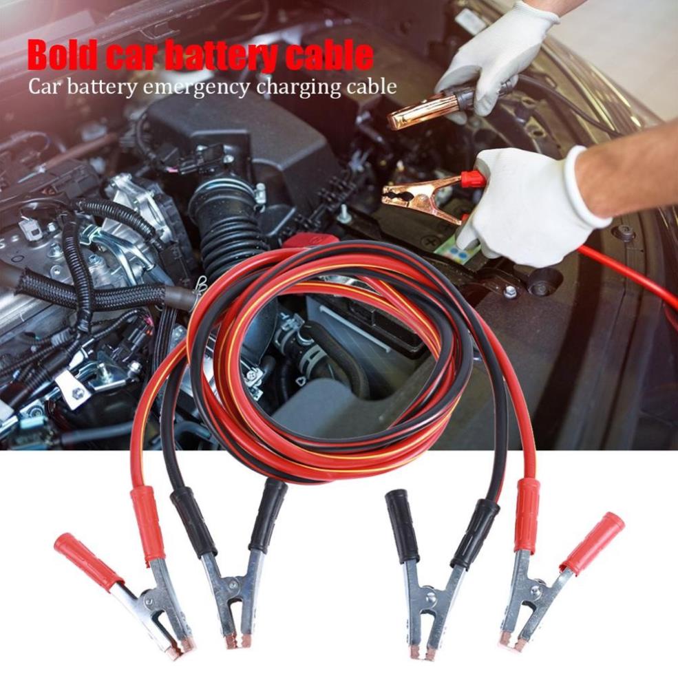 Bộ Cáp 3 Mét Kích Điện/ Câu Bình Ắc Quy Đầu Kẹp Cá Sấu Lõi Đồng - Cần Thiết Cho Ô tô, Xe Hơi Chết Máy