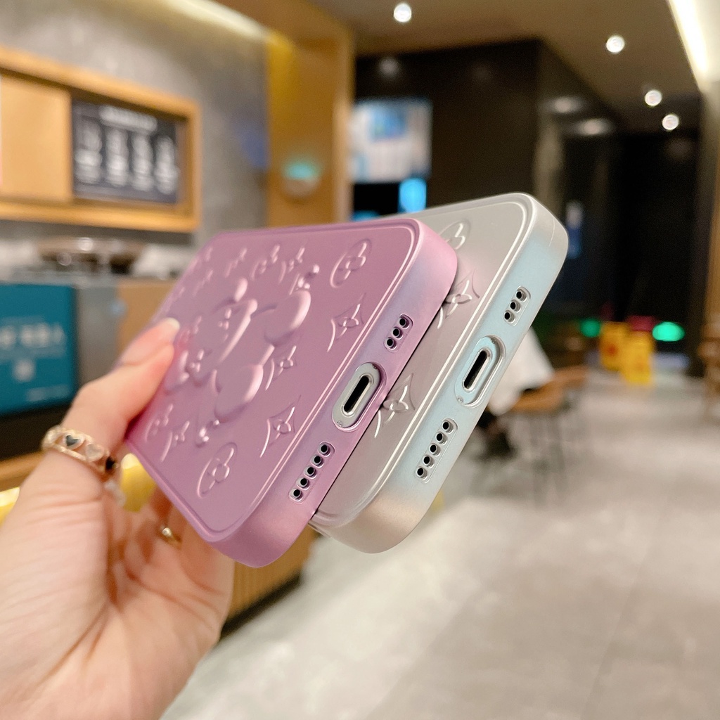 Ốp Điện Thoại Mềm Mạ Hình Gấu 3D Cho 13 Pro Max 12 11 Pro Max X XR 8 7 Plus
