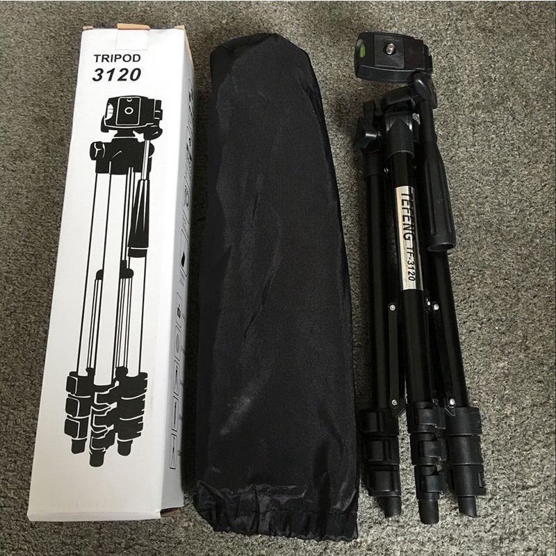 Gậy tripod 3120 dùng livestream chụp ảnh 3 chân có chiều cao tối đa 106cm kết hợp remote tương thích nhiều dòng máy.