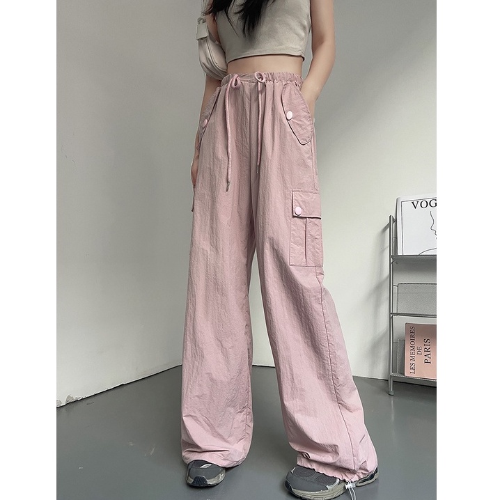 QKOOLE Quần dài  ống rộng phong cách Hàn Quốc trẻ trung dành cho nữ