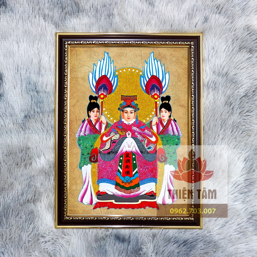 Tranh Cửu Thiên Huyền Nữ 36x48cm bằng vải phủ bóng, khung composite xịn xò