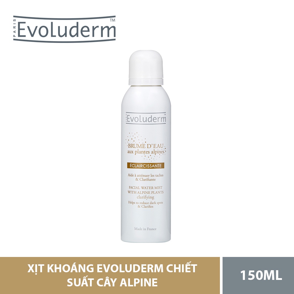 Bộ xịt khoáng chăm sóc da Evoluderm chiết suất cây Alpine Plants giúp giảm thâm nám, cải thiện độ sáng da 400ml và 150ml