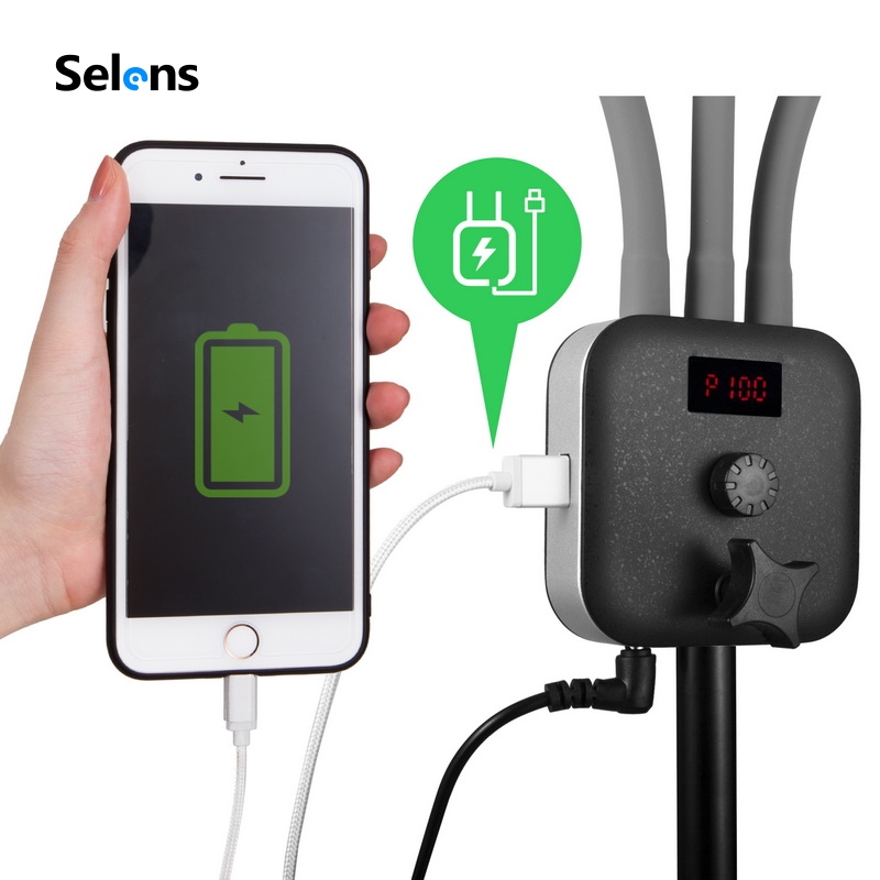 Selens Đèn LED Hai Cánh Tay 3200-5600K Có Chân Tripod Hỗ Trợ Chụp Ảnh