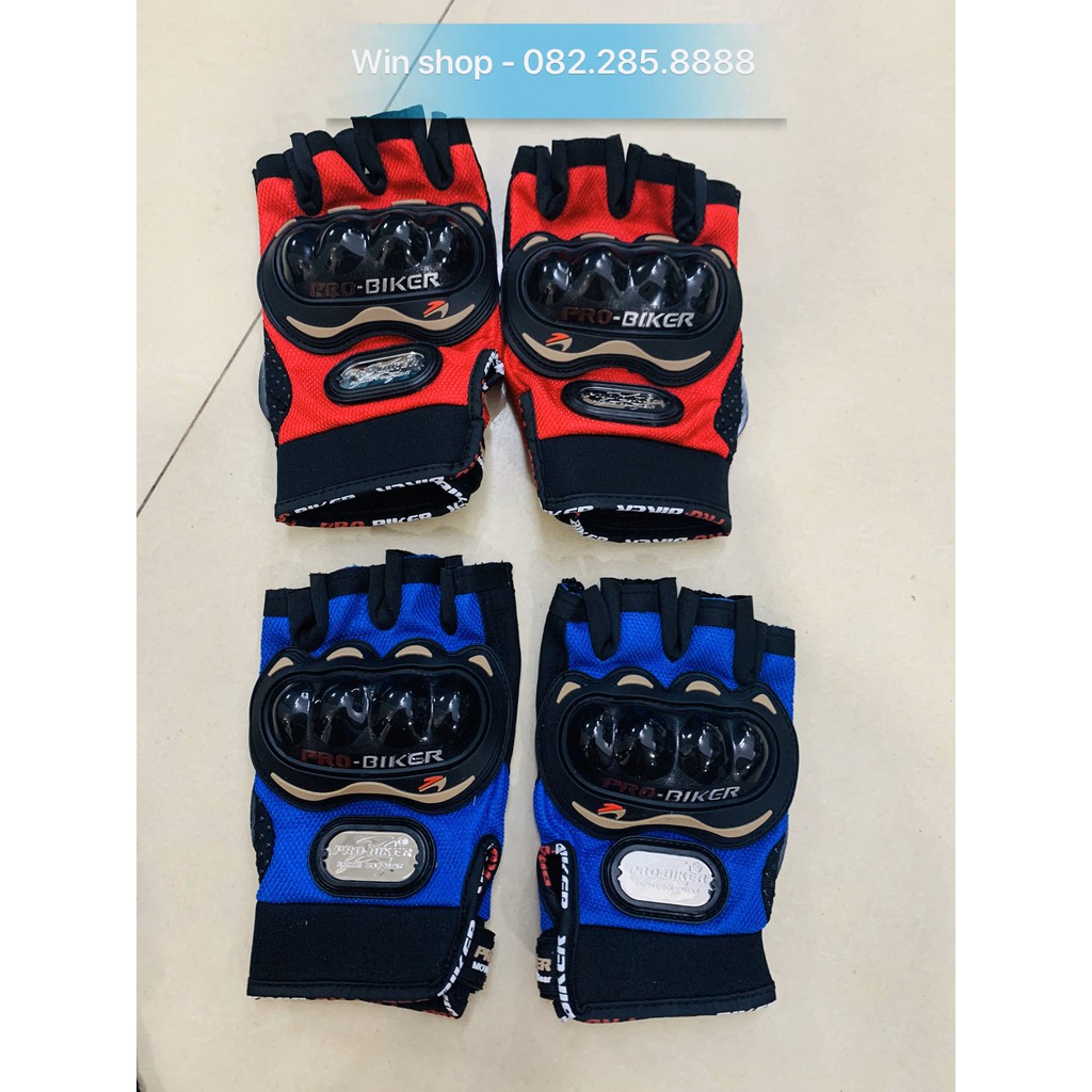 Găng Tay Phượt, Găng Tay Xe Máy Pro-Biker - Ngắn/Dài Ngón - Có Gù Bảo Vệ - Có Đệm Nhựa Bảo Vệ Lòng Bàn Tay
