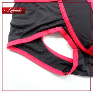 Quần Boxer Addicted đen phối đỏ hở mông
