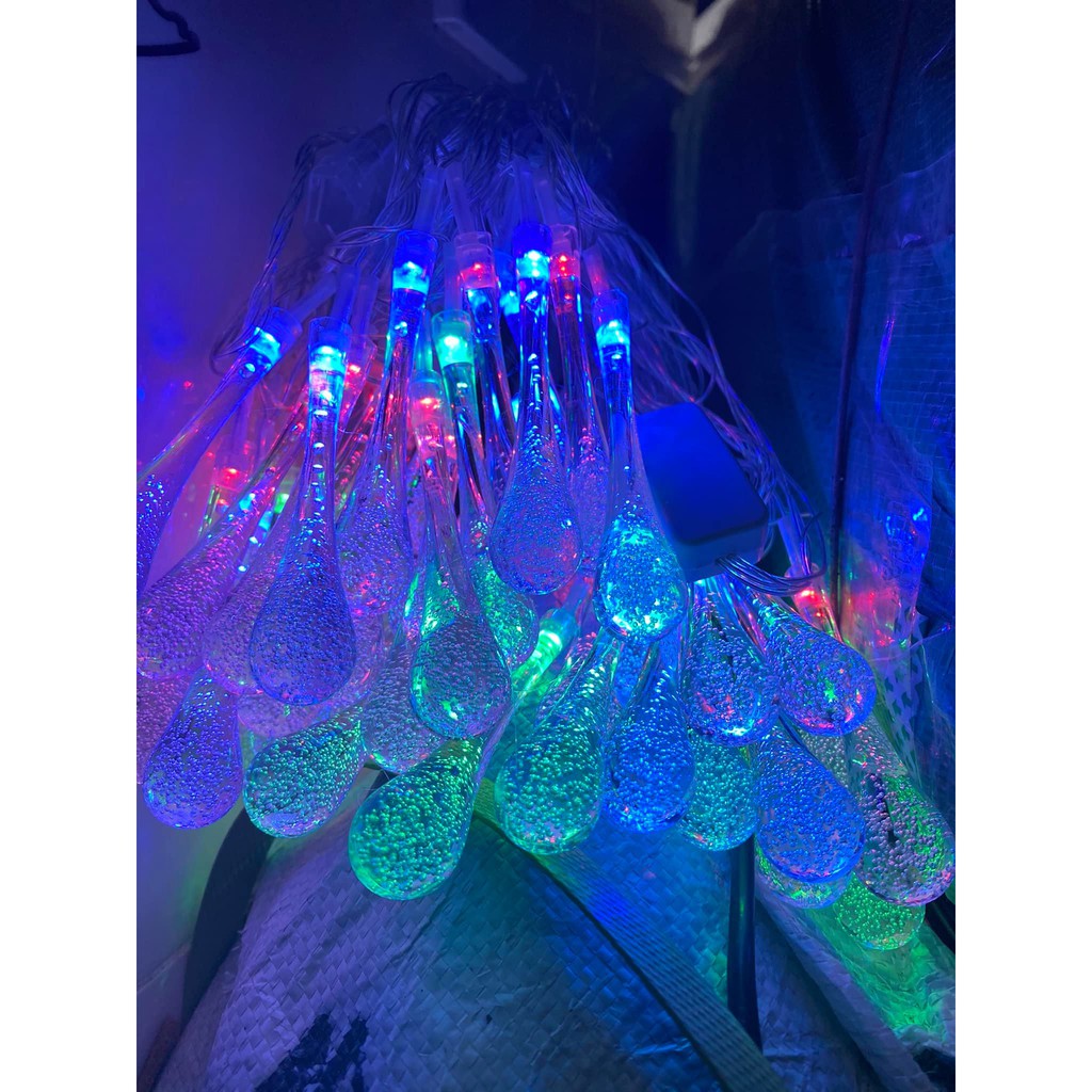 Dây Đèn Led Hình Giọt Nước Bi bầu 10m 50 bóng Trang Trí Giáng Sinh, Tết,  Dây Đèn Trang Trí,
