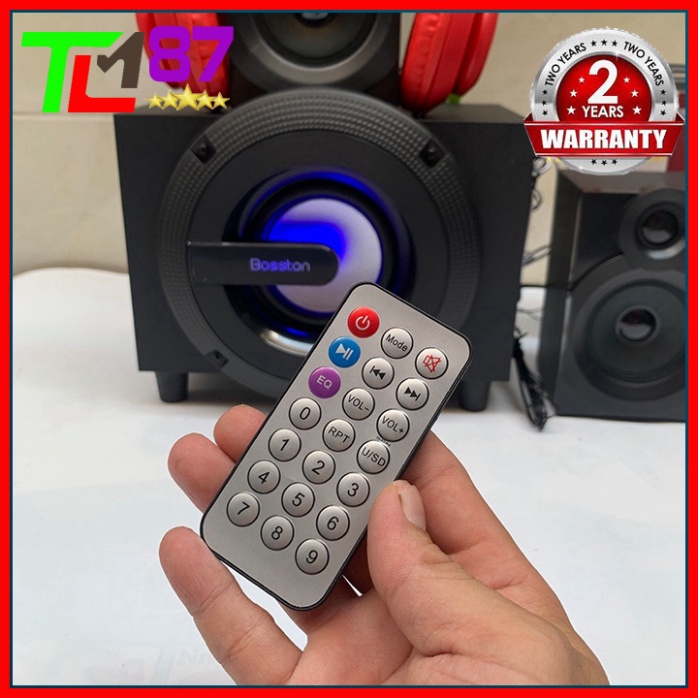 Loa Máy Vi Tính Đèn LED Bluetooth Bass Công Suất Lớn 2.1 BOSSTON T-3700BT - Loa Nghe Nhạc PC Laptop Để Bàn Mini Có Dây