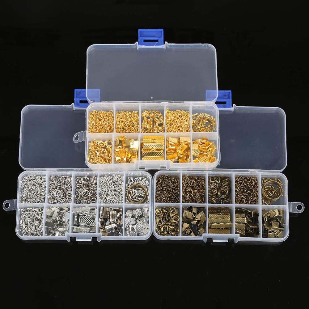 1 Hộp phụ kiện vòng/khóa tôm hùm/chuỗi/khóa kẹp/móc treo 3 màu tùy chọn cho trang sức vòng cổ DIY