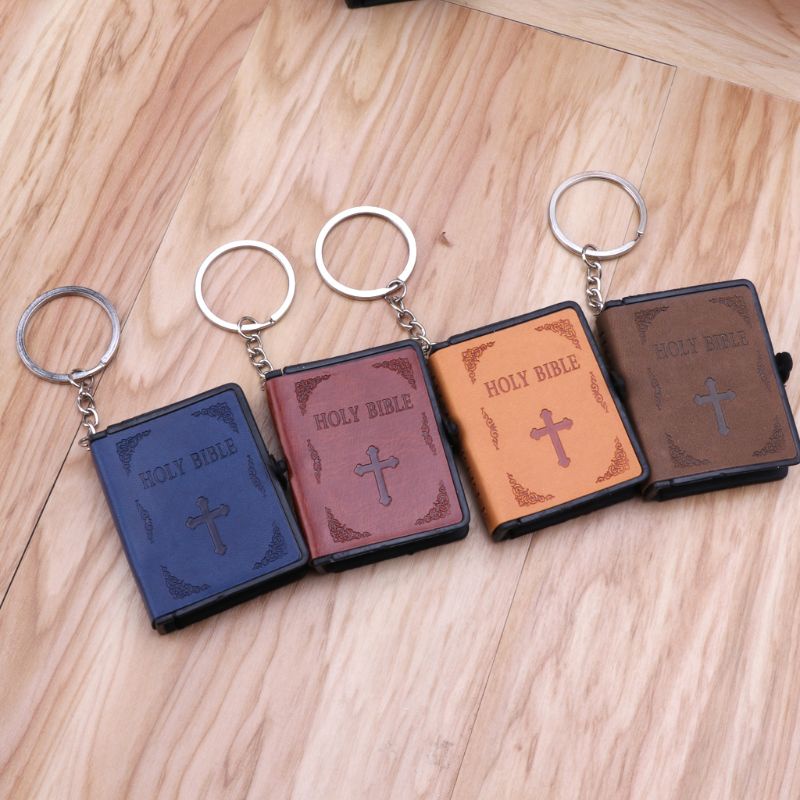 Móc khóa da in hình quyển sách kinh thánh