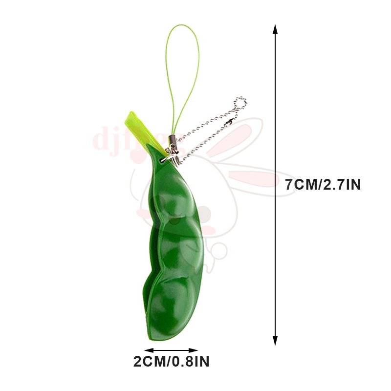 Móc khóa đồ chơi bóp tay kiểu dáng hạt đậu giảm căng thẳng cho người lớn trẻ em