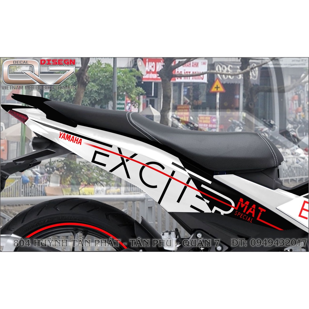 TEM RỜI EXCITER 150 TRẮNG ĐEN