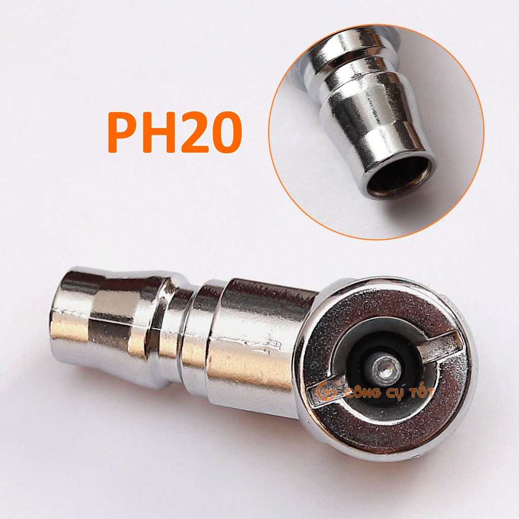 Đầu bơm lốp xe máy thay nhanh Tailwan HT2 giắc nối PH20