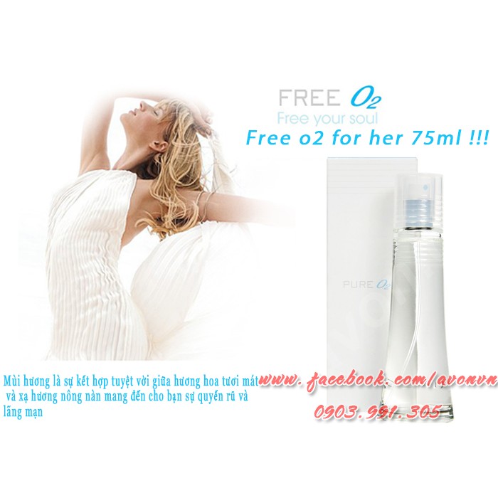 FREE SHIP CHÍNH HÃNG NƯỚC HOA NỮ AVON FREE O2 HER 50ML