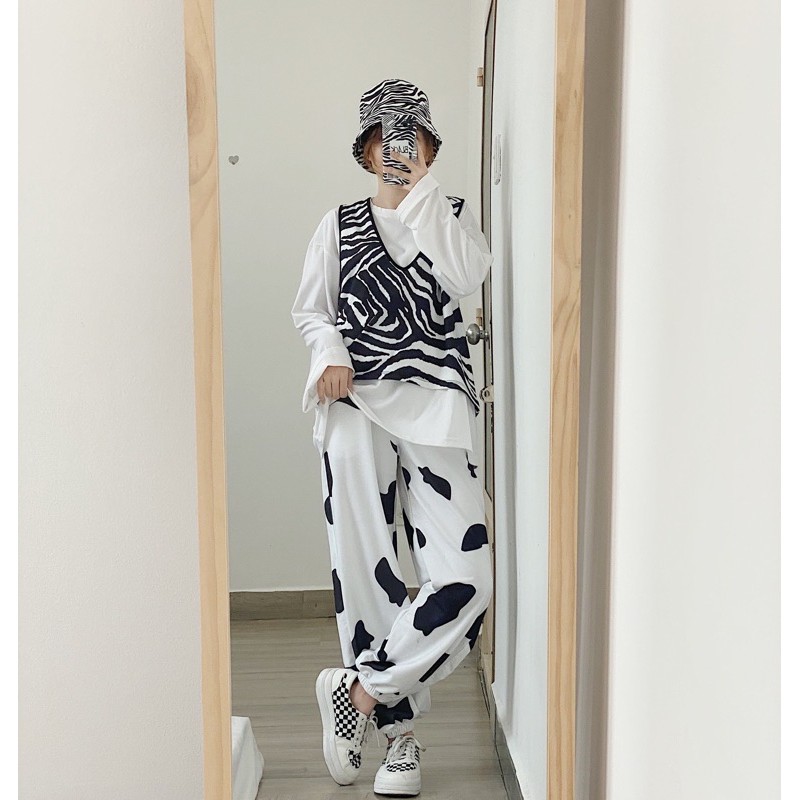 Áo Gile Không Tay Cổ Chữ V Ngựa Vằn Nam Nữ Unisex | BigBuy360 - bigbuy360.vn