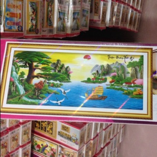Tranh gắn đá thuận buồm xuôi gió 150x68cm