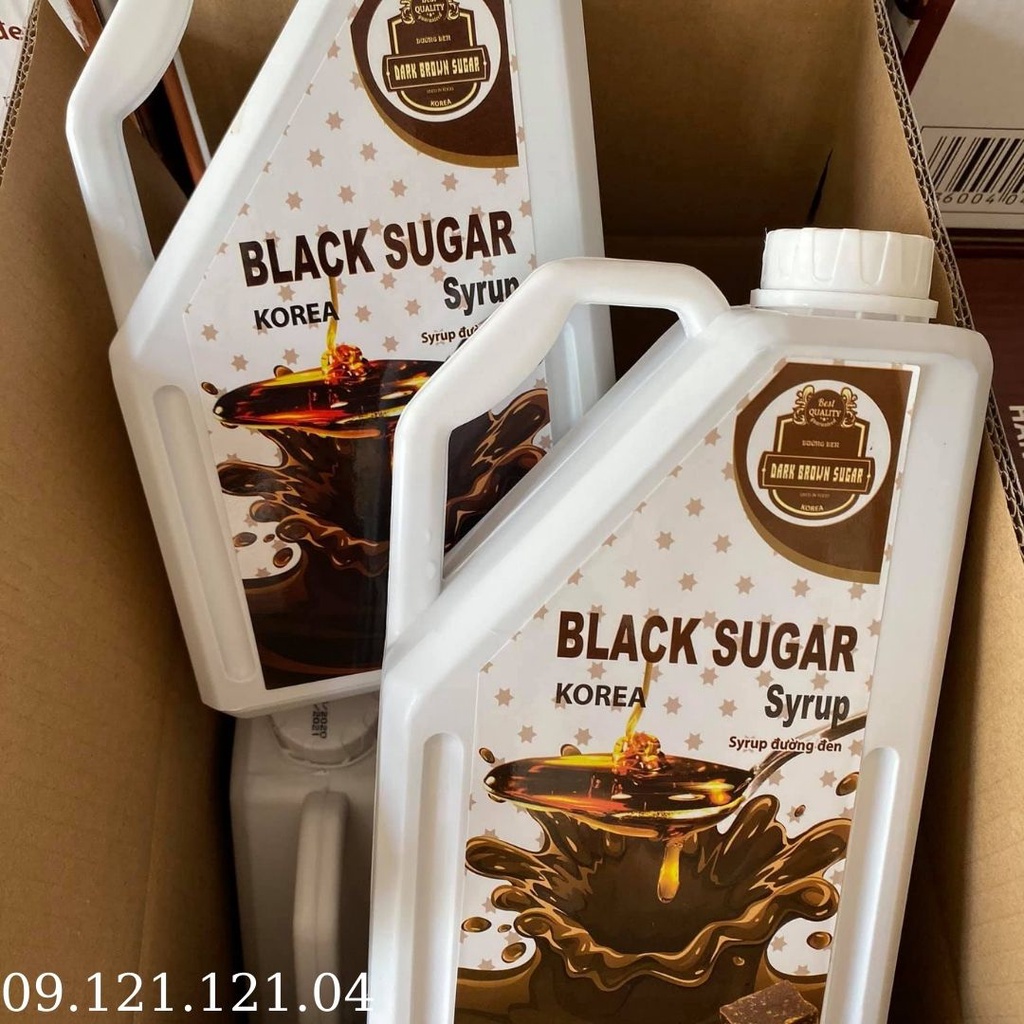 (HT) Siro đường đen hàn quốc-Syrup Đường Đen Black Sugar Hàn Quốc 2 lít (2,5kg)