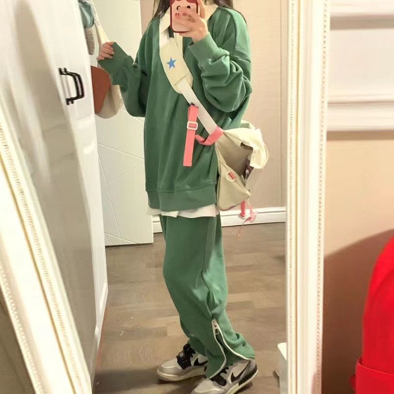 Áo Sweater Dáng Rộng Cổ Phối Khóa Kéo Nửa Phong Cách Hàn Quốc Thời Trang 2022