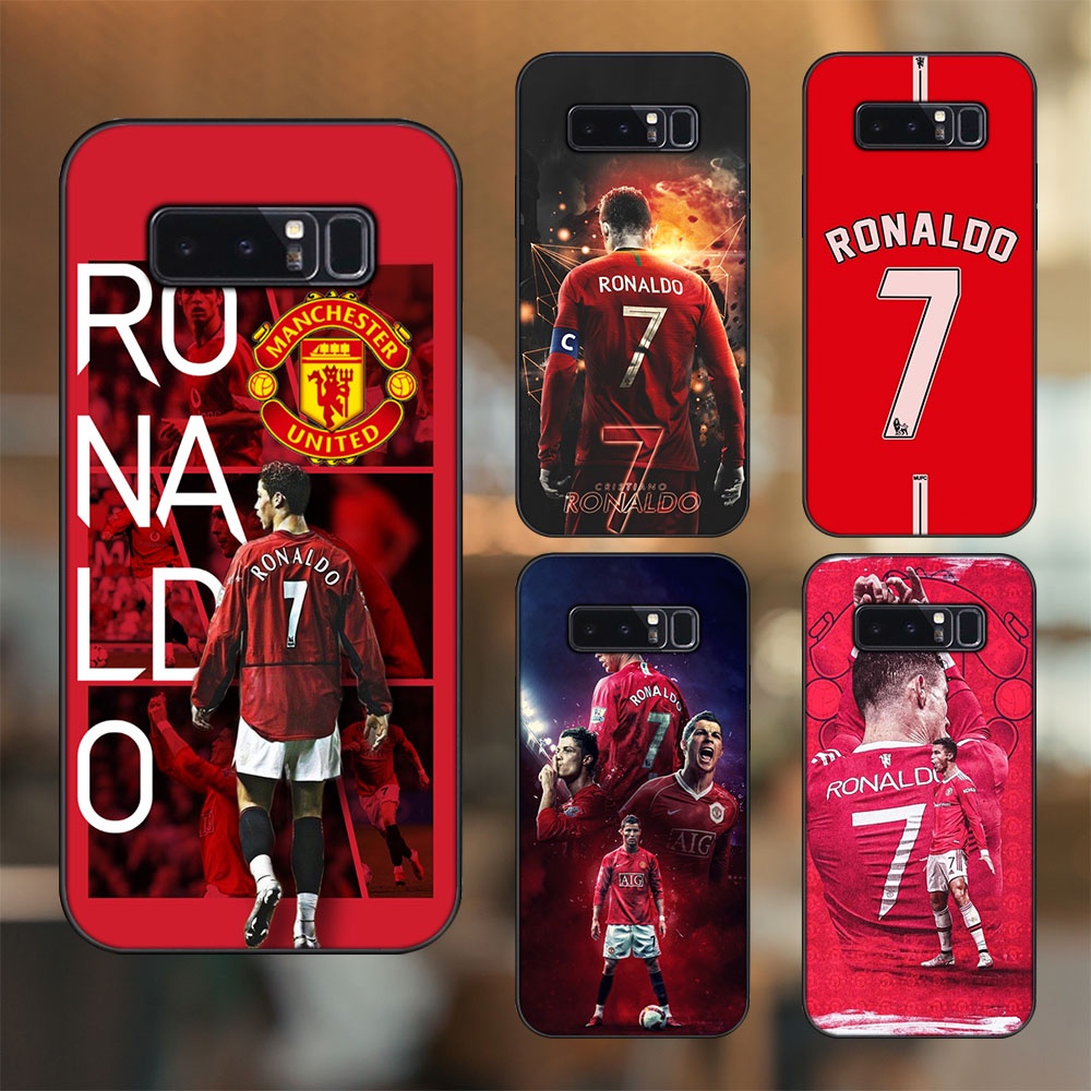 Ốp lưng Samsung Note 8 viền đen in hình Cristiano Ronaldo MU Manchester United CR7