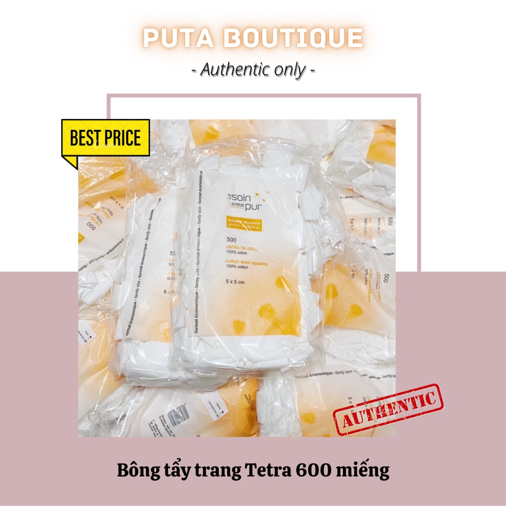 Bông tẩy trang Tetra 600 miếng