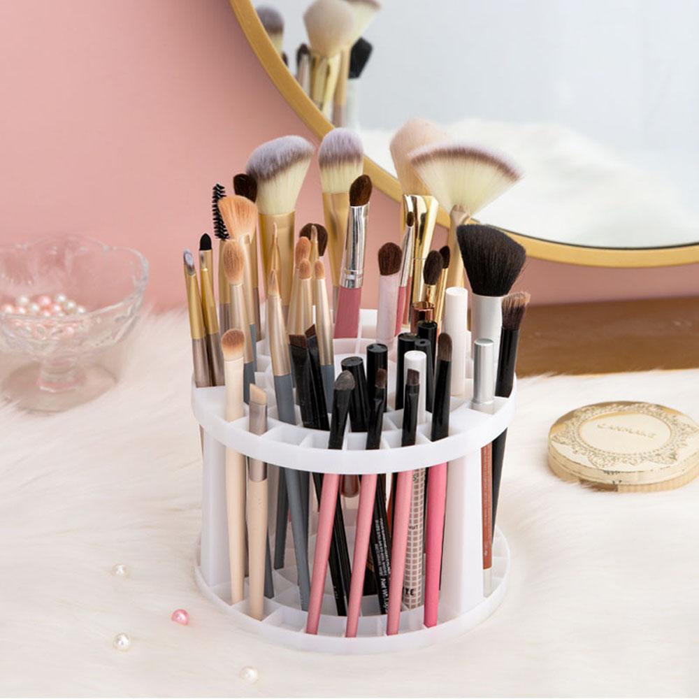 Giá Đỡ Cọ Trang Điểm Màu Trắng Có Ngăn Kéo Tiện Lợi