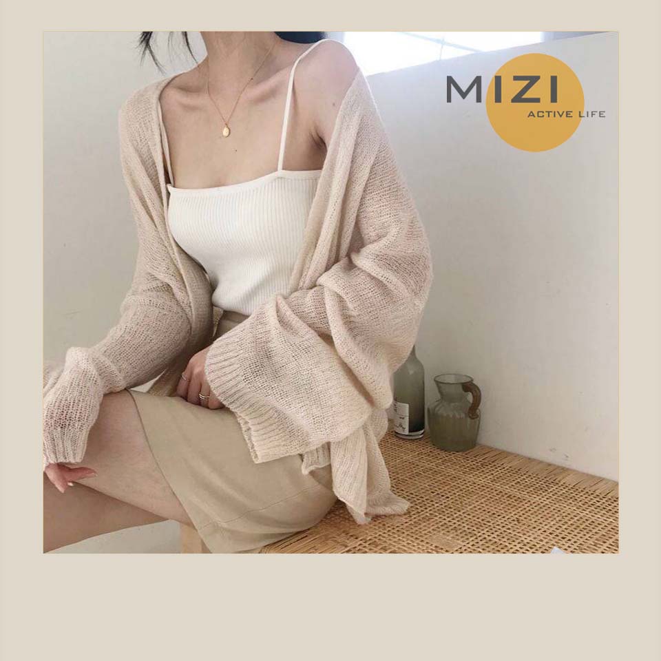 Áo cardigan nữ len mỏng form rộng dệt kim ulzzang dáng dài MIZI CD01 | BigBuy360 - bigbuy360.vn