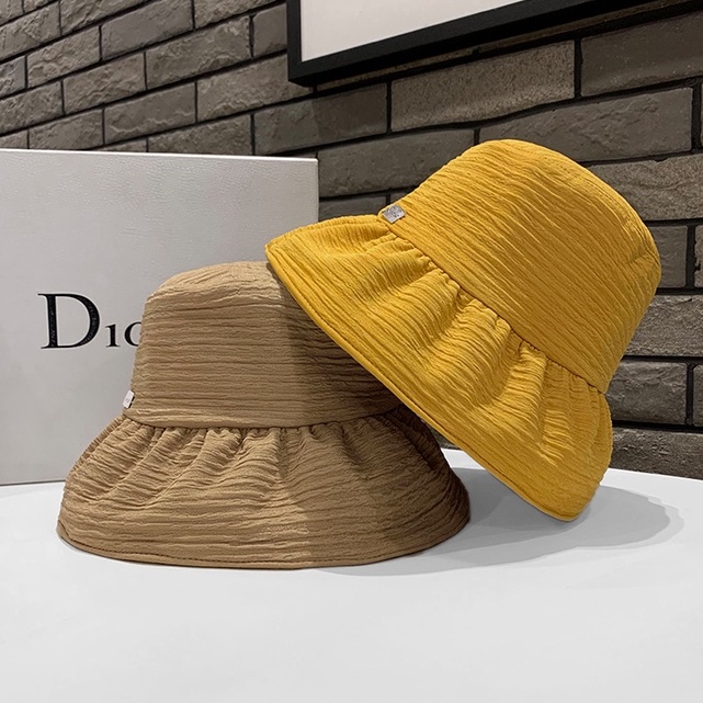 Nón Bucket Màu Trơn Che Phủ Khuôn Mặt Phong Cách Hàn Quốc Dễ Phối Đồ Thời Trang Thu Đông Cho Nữ