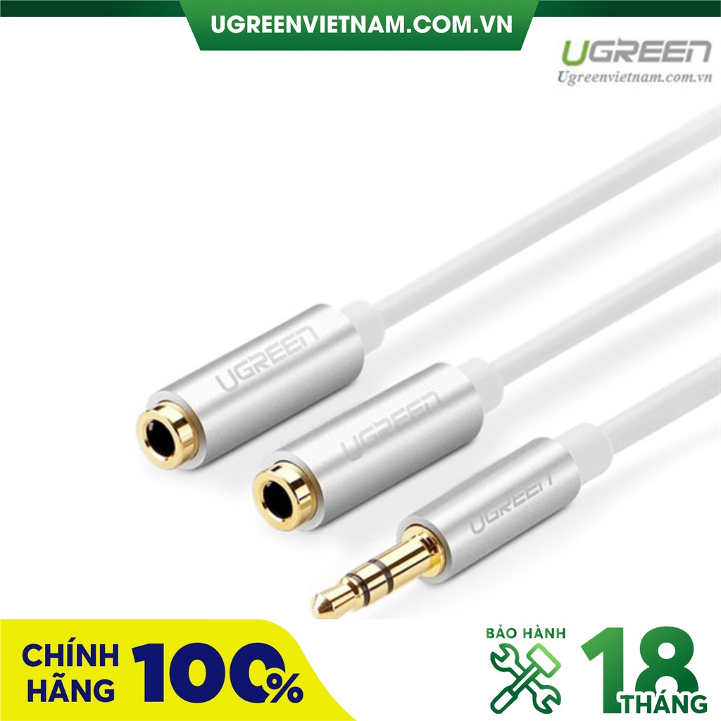 Cáp chia 2 cổng Audio 3,5mm dài 20cm chính hãng Ugreen 10780