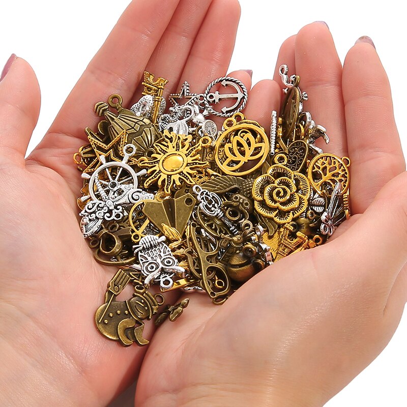 Bộ 10 mặt dây chuyền hình chú chim chất liệu kim loại phong cách vintage dành cho làm trang sức DIY