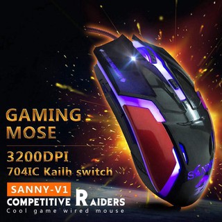 Chuột máy tính sanny v1 3200dpi hổ trợ 6 nút có nút điều chỉnh dpi chuyên game