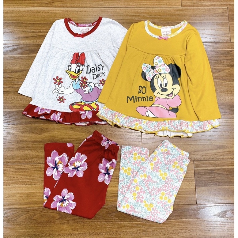 Bộ cotton bèo gấu bé gái (3-8y)