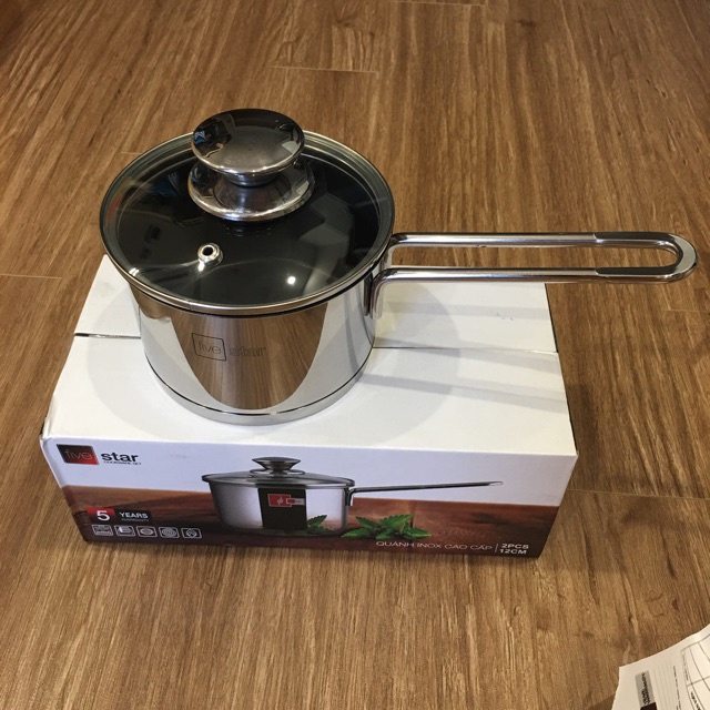 Quánh nấu bột chống dính Inox 3 đáy Fivestar 12cm / 14cm dùng bếp từ và mọi loại bếp