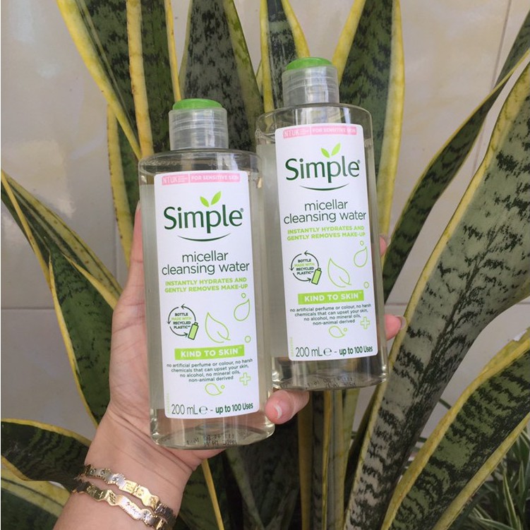 Bộ 3 giúp Da Sạch Sâu SIMPLE Nước Tẩy Trang Micellar 200ml + Sữa Rửa Mặt Refreshing 150ml + Toner 200ml