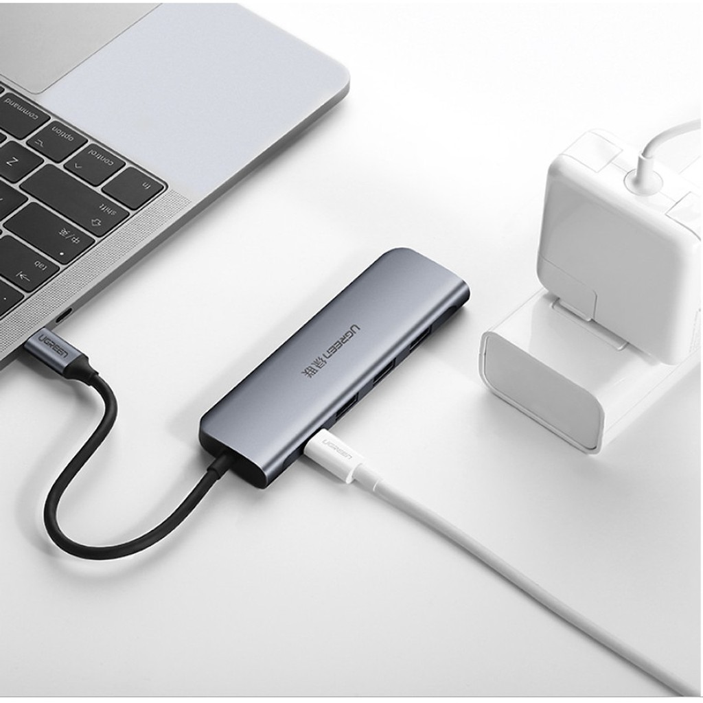 Cáp chuyển USB-C sang HDMI kèm Hub USB 3.0 Ugreen 50209