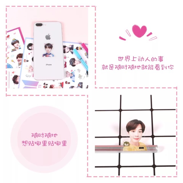 Set Sticker BTS/Jungkook/V kute miếng dán