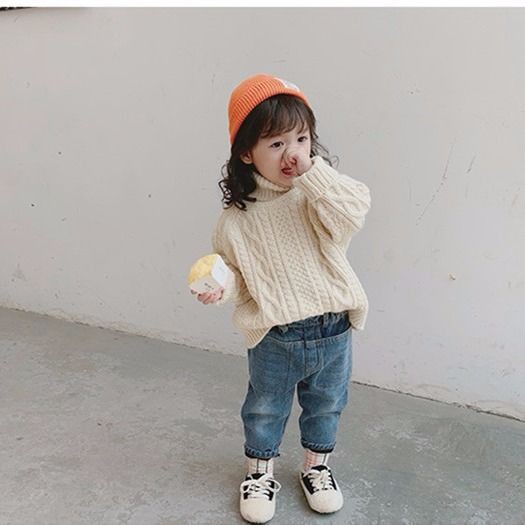 ❤Áo sweater Dệt Kim Cổ Lọ Dày Dặn Màu Trơn Thời Trang Mùa Đông Cho Nam Và Nữ