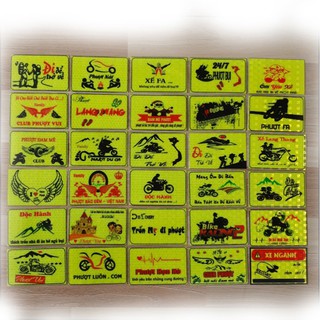 logo phượt . tem phản quang ( combo 30 logo )