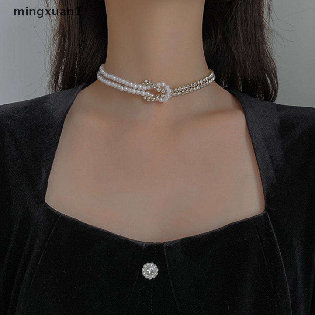 Vòng Cổ Hai Lớp Đính Ngọc Trai Thanh Lịch mingxuan1