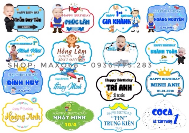 Bảng tên treo sinh nhật cho bé