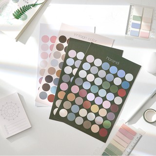 Hình dán trang trí Sticker Morandi basic dot, 1 tờ/ 50 dot
