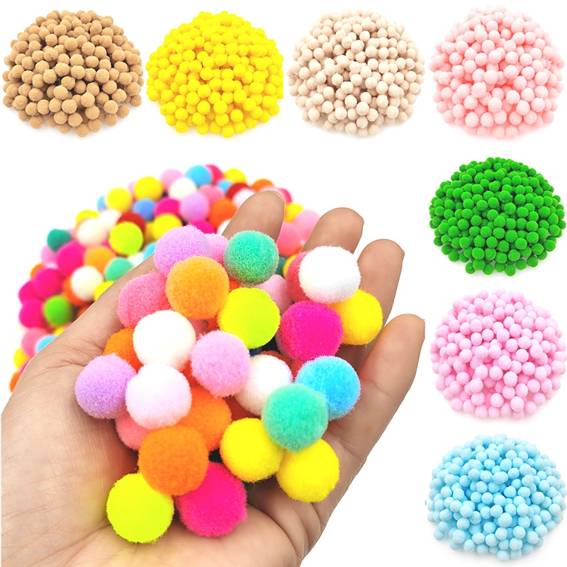 Quả Cầu Lông Xù Mềm 10/15mm Dùng Trang Trí Đa Năng