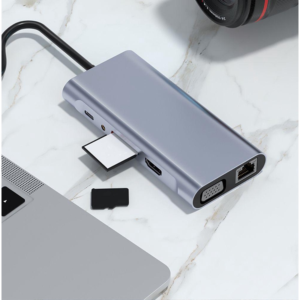 BEBETTERM Bộ Chia Nhiều Cổng USB Type-C Và Cổng Sạc 3.5mm USB 3.0 4K HDMI Cho Laptop PC