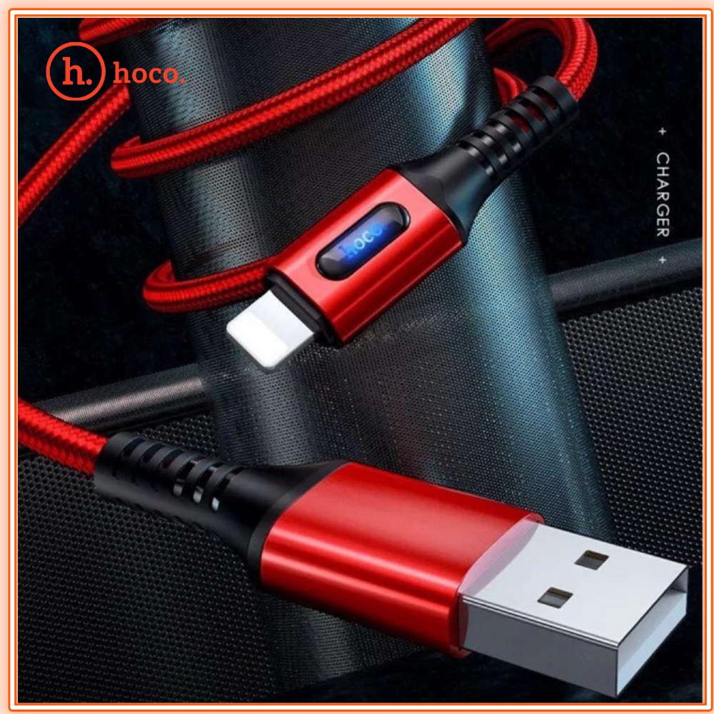 Dây Sạc Tự Ngắt Hoco U79 Chính Hãng, Sạc Nhanh Dòng 2.4A Dây Dù Chống Đứt, Có Đèn Led Dài 1M2 - Bảo Hành 12 Tháng