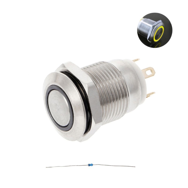 Nút Nhấn Kim Loại Có Đèn Led 12mm 3a / 220v Dc