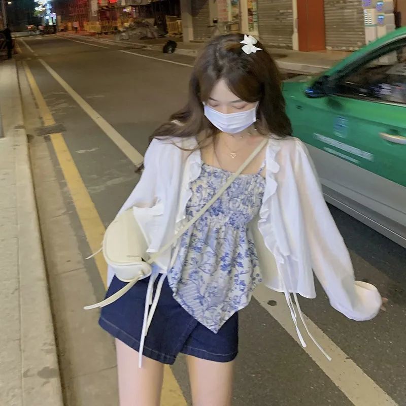 Áo Khoác Cardigan Ngắn Dáng Rộng Tay Dài Chống Nắng Thời Trang Mùa Hè Dễ Phối Đồ Cho Nữ 2022