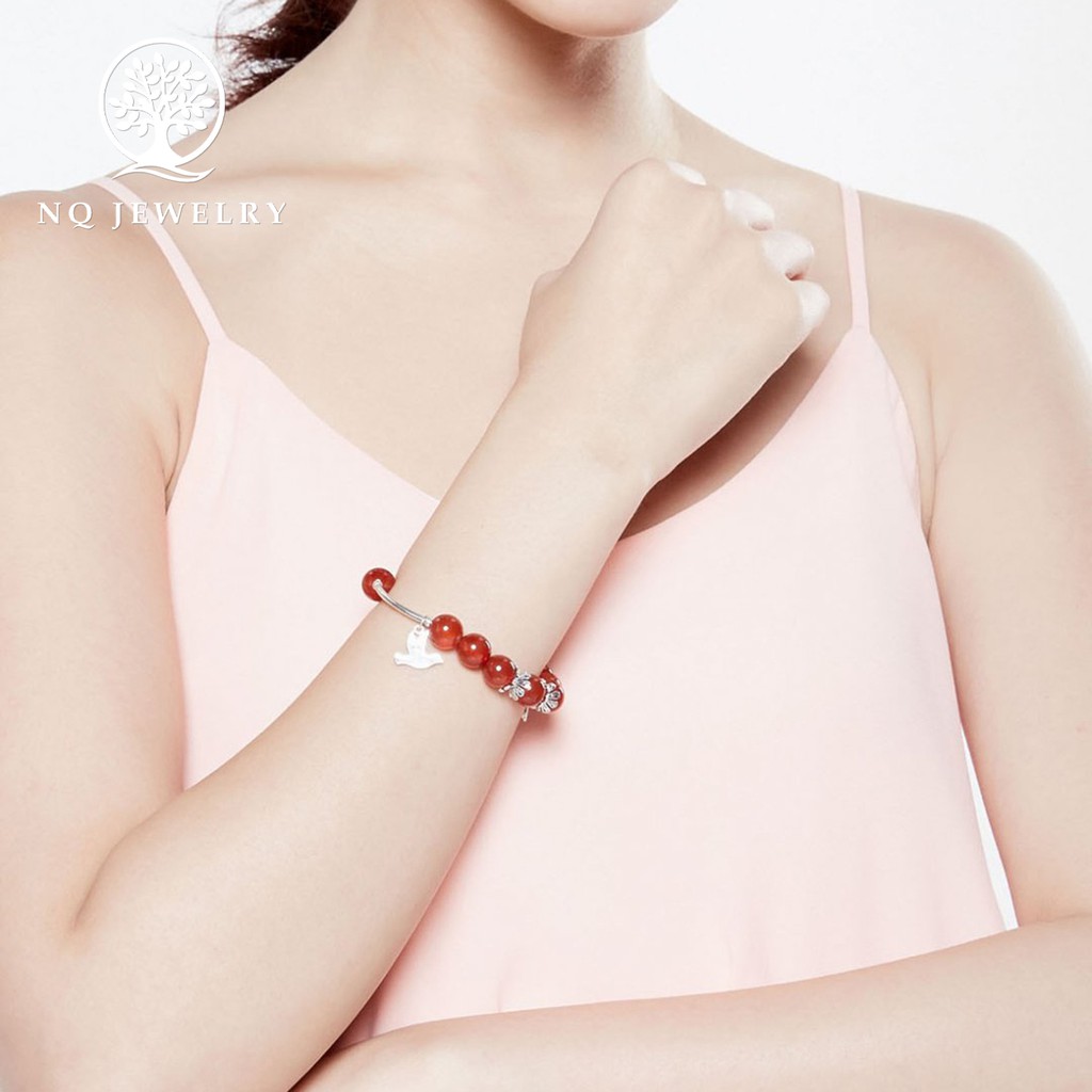 Vòng tay kết charm chim én bạc - NQ Jewelry
