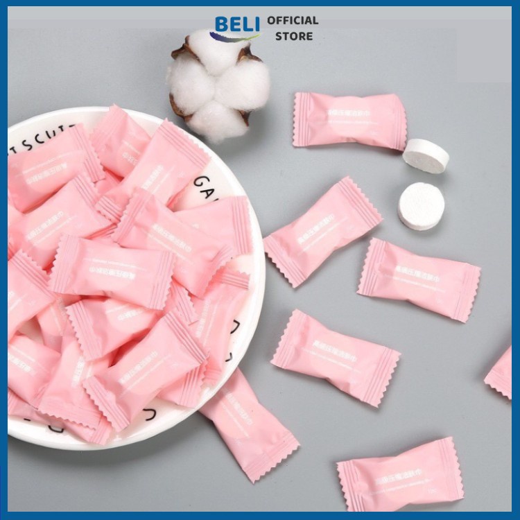 Set 50- 100 viên khăn giấy nén, mặt nạ nén bỏ túi tiện lợi đi du dịch, đi chơi, dã ngoại..