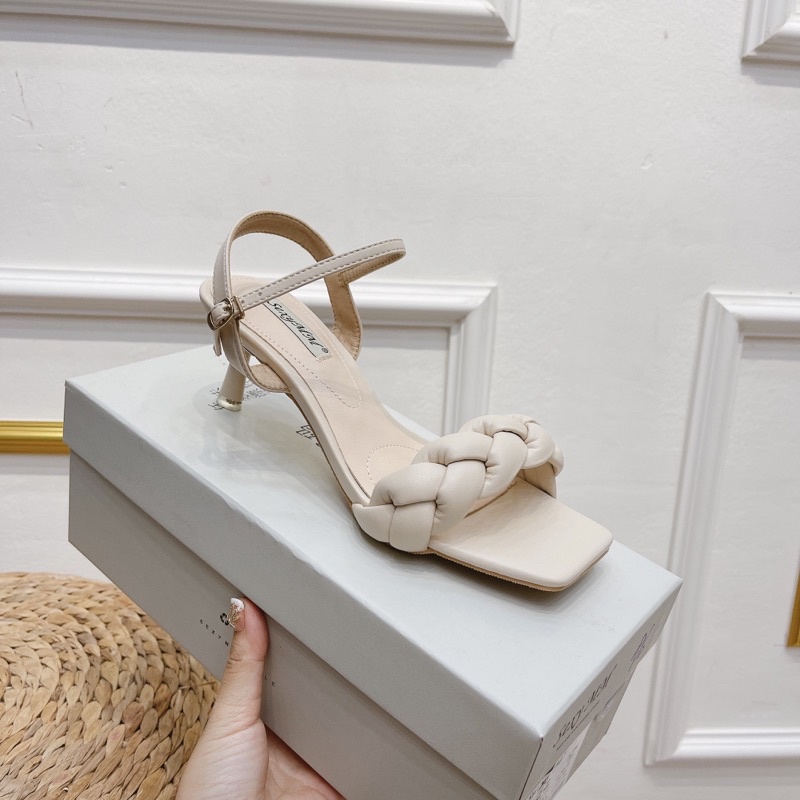 Sandal quai đan gót nhọn fullbox hàng quảng châu cao cấp