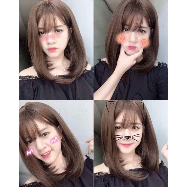 Bộ cả đầu thẳng cúp đuôi ngắn + kèm lưới chụp tóc