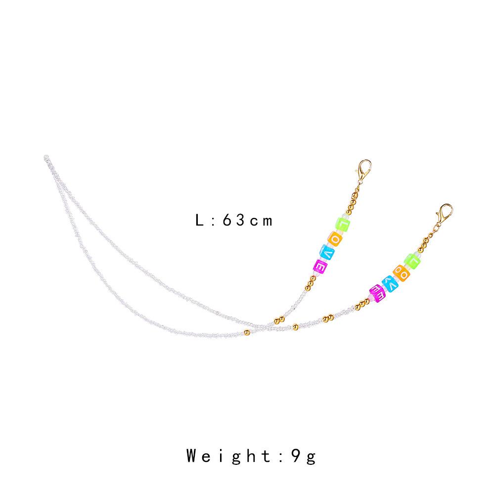 Dây Đeo Mắt Kính Chống Thất Lạc Phối Hạt Chữ Love Thời Trang Cho Nữ|Chuỗi Hạt Đeo Tay Thời Trang Nữ
