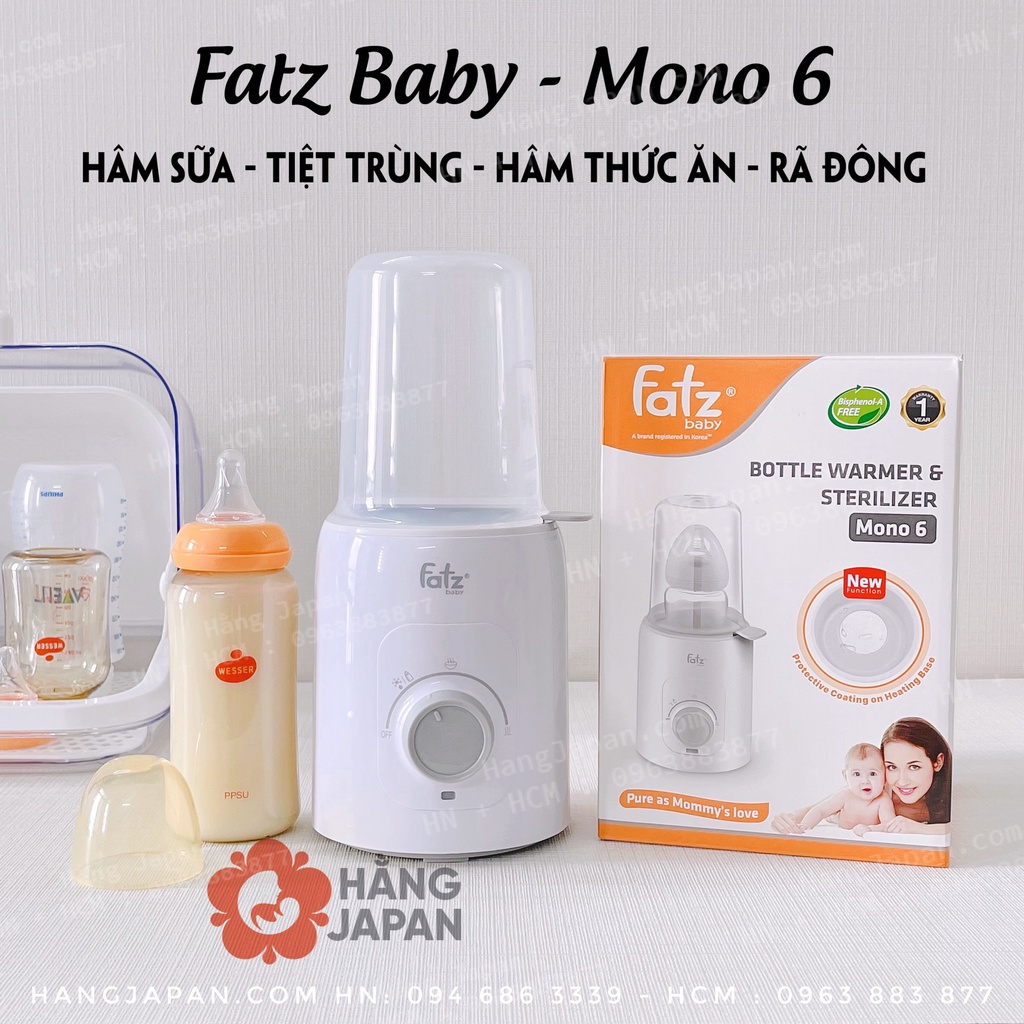 Máy hâm sữa và tiệt trùng Fatz baby Mono 6 FB3001TN / Mono 7 FB3010TN Hàng chính hãng